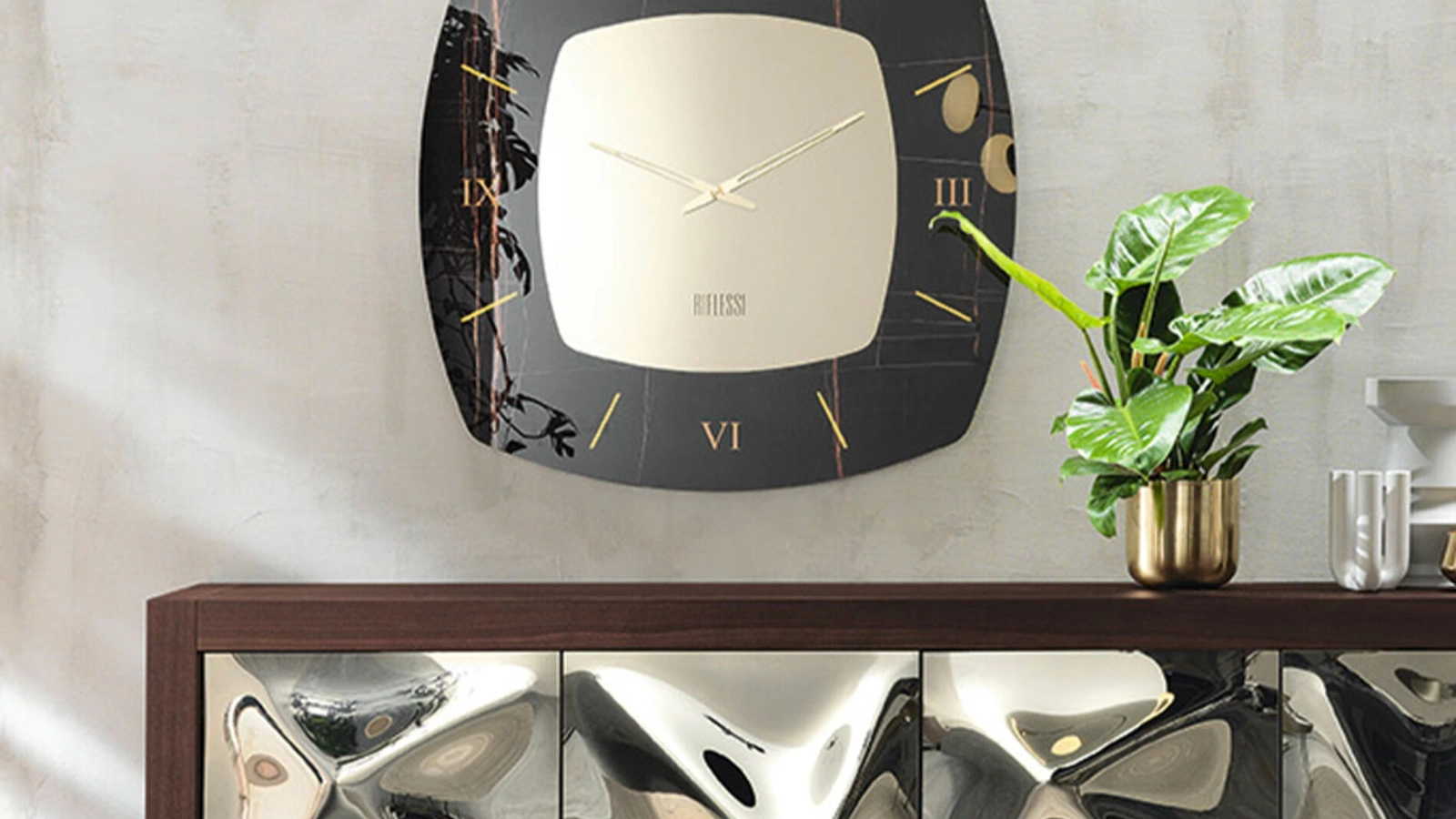 Orologio da muro in cristallo Sanremo di Riflessi