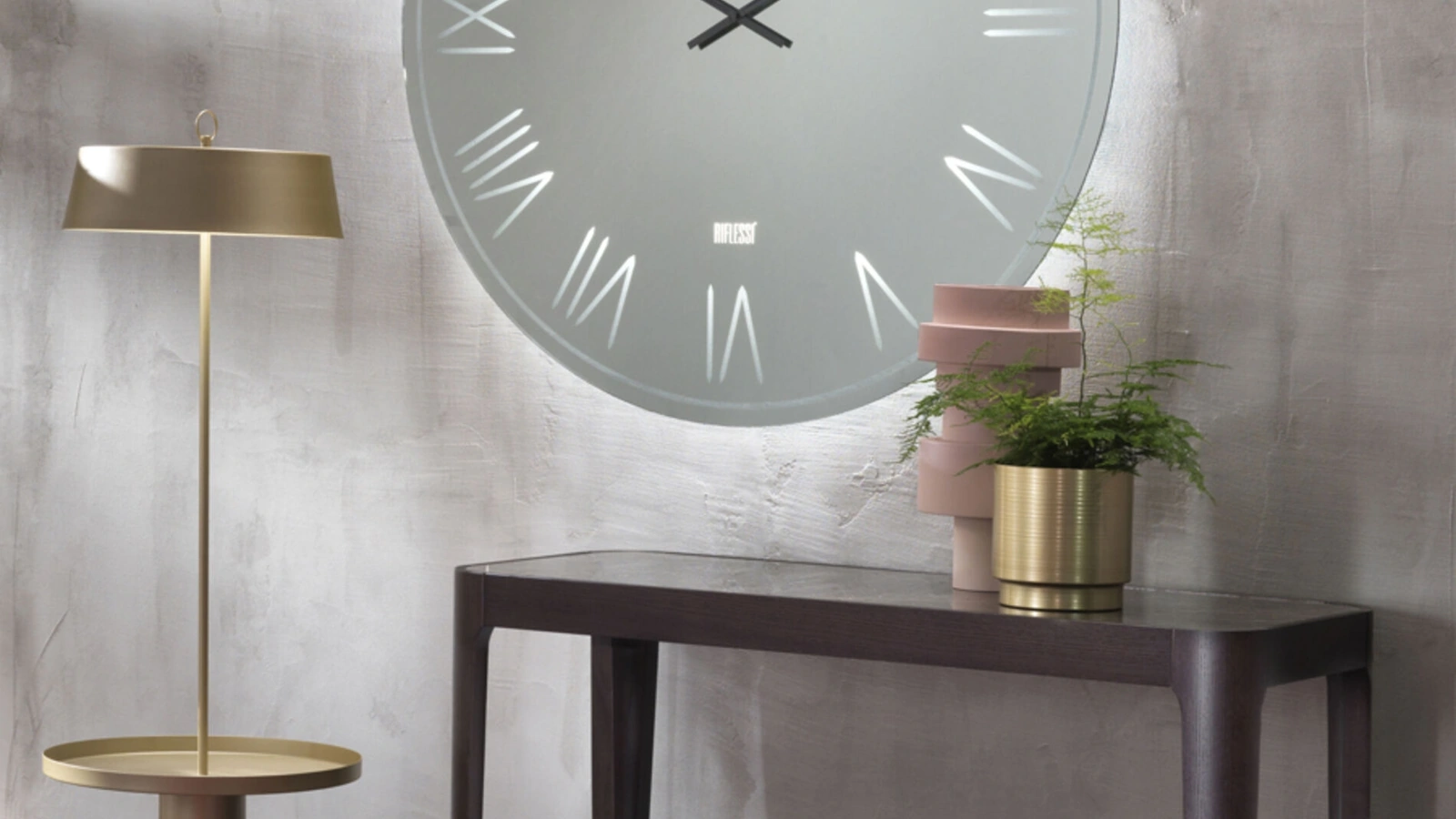 Orologio da muro Taormina in cristallo specchiante di Riflessi