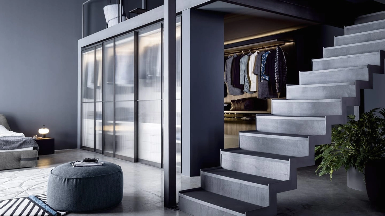 Pouf dalla forma rotonda in tessuto imbottito Chico di Novamobili