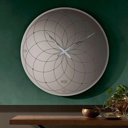 Orologio da muro realizzato in specchio bronzato serigrafato Roma di Riflessi