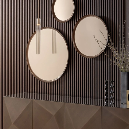 Specchio Ring con cornice in metallo di Riflessi