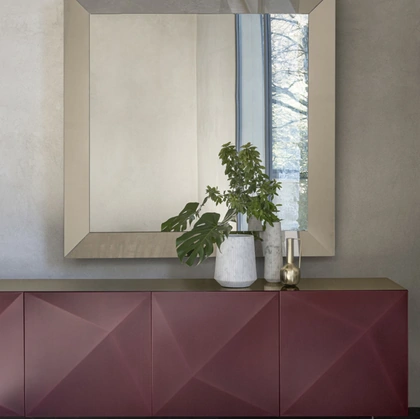 Specchio Trapezio con cornice in cristallo di Riflessi