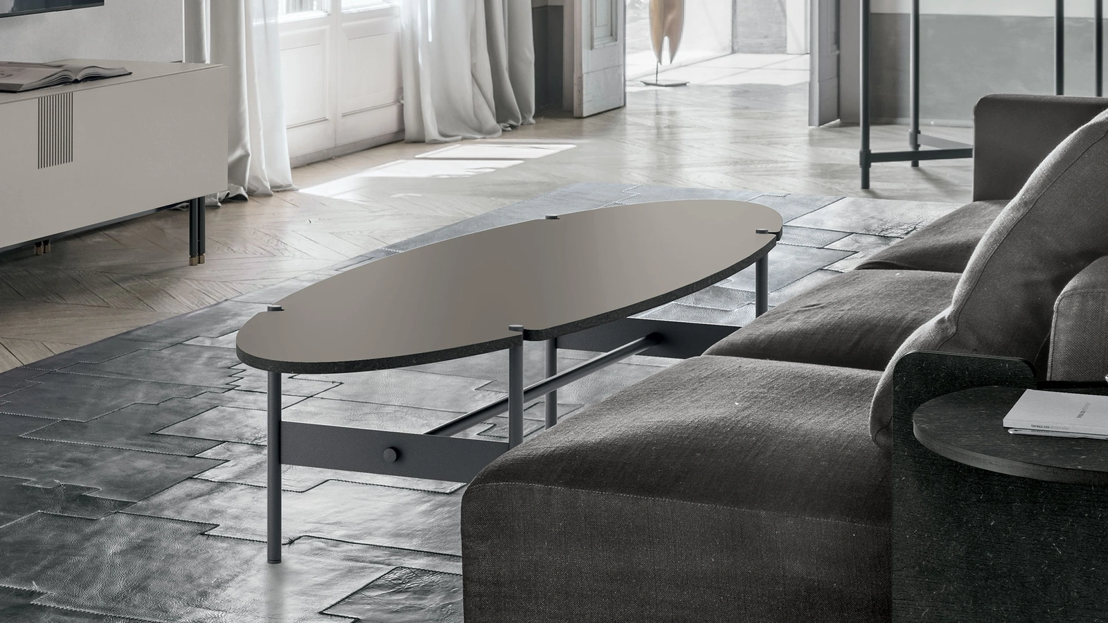 Tavolino Surf in CDF laccato opaco di Tomasella