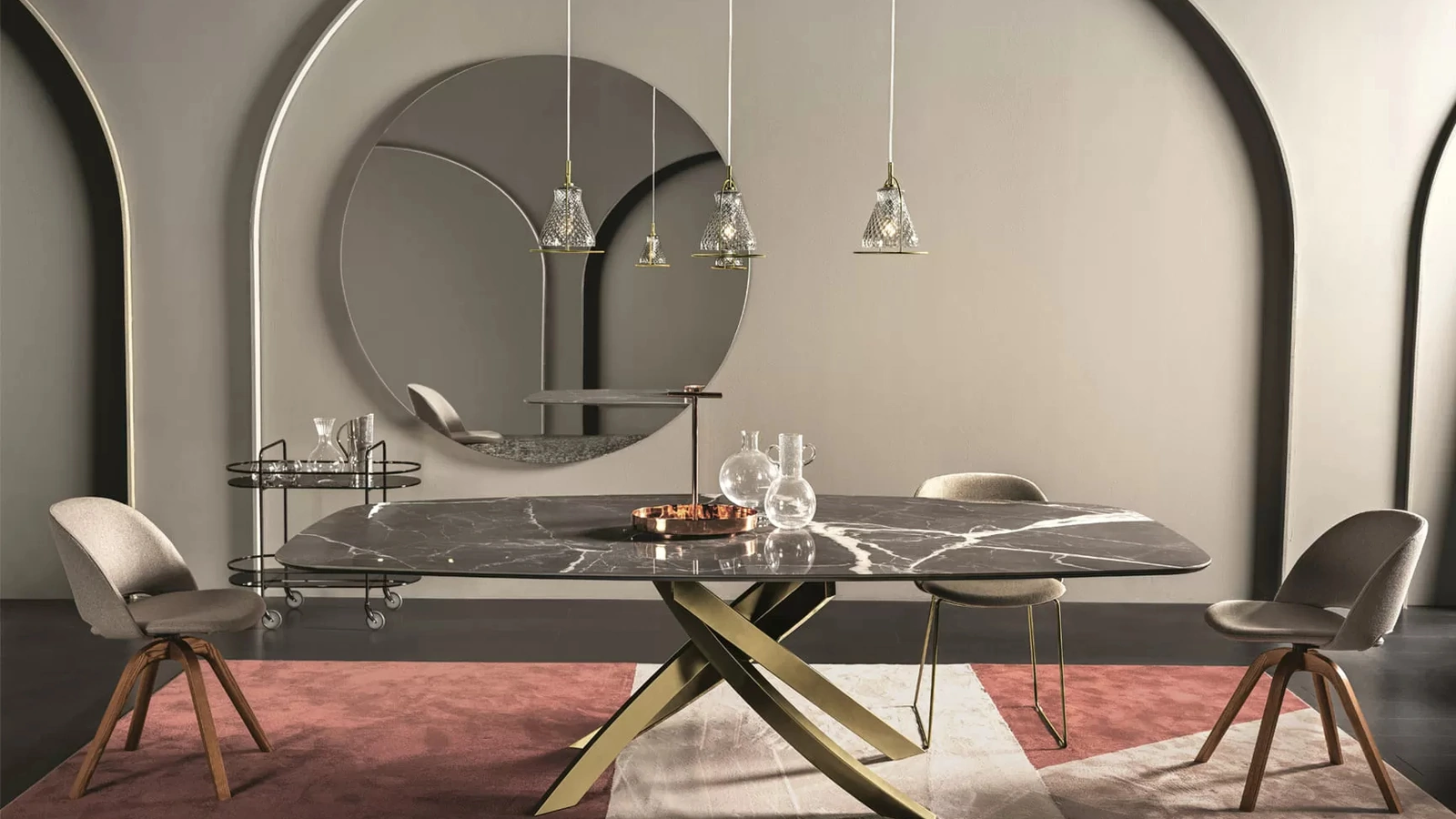 Lampada a sospensione Funky in vetro soffiato di Bontempi