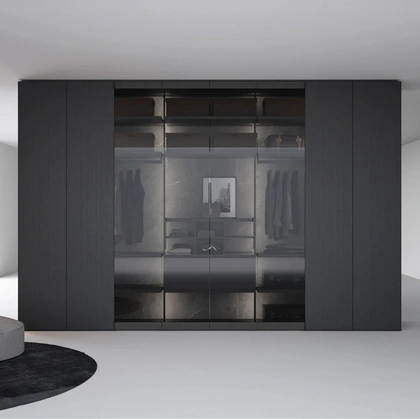 Armadio Freedhome Apertura Totale 50 vetro fumé di Caccaro