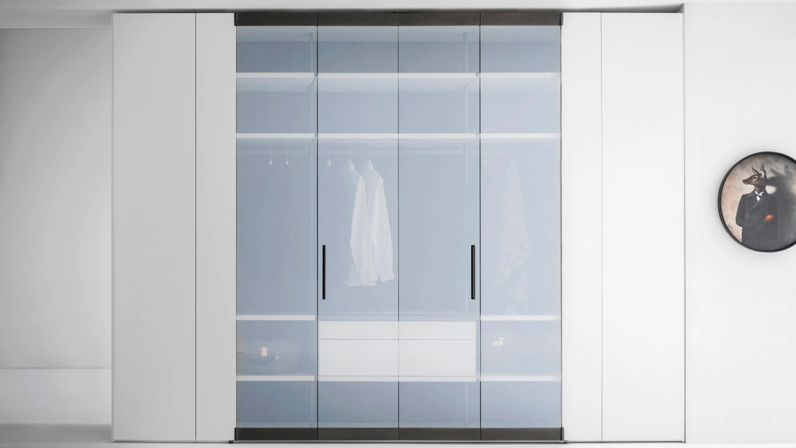 Armadio Freedhome Apertura Totale 50 vetro extrachiaro di Caccaro