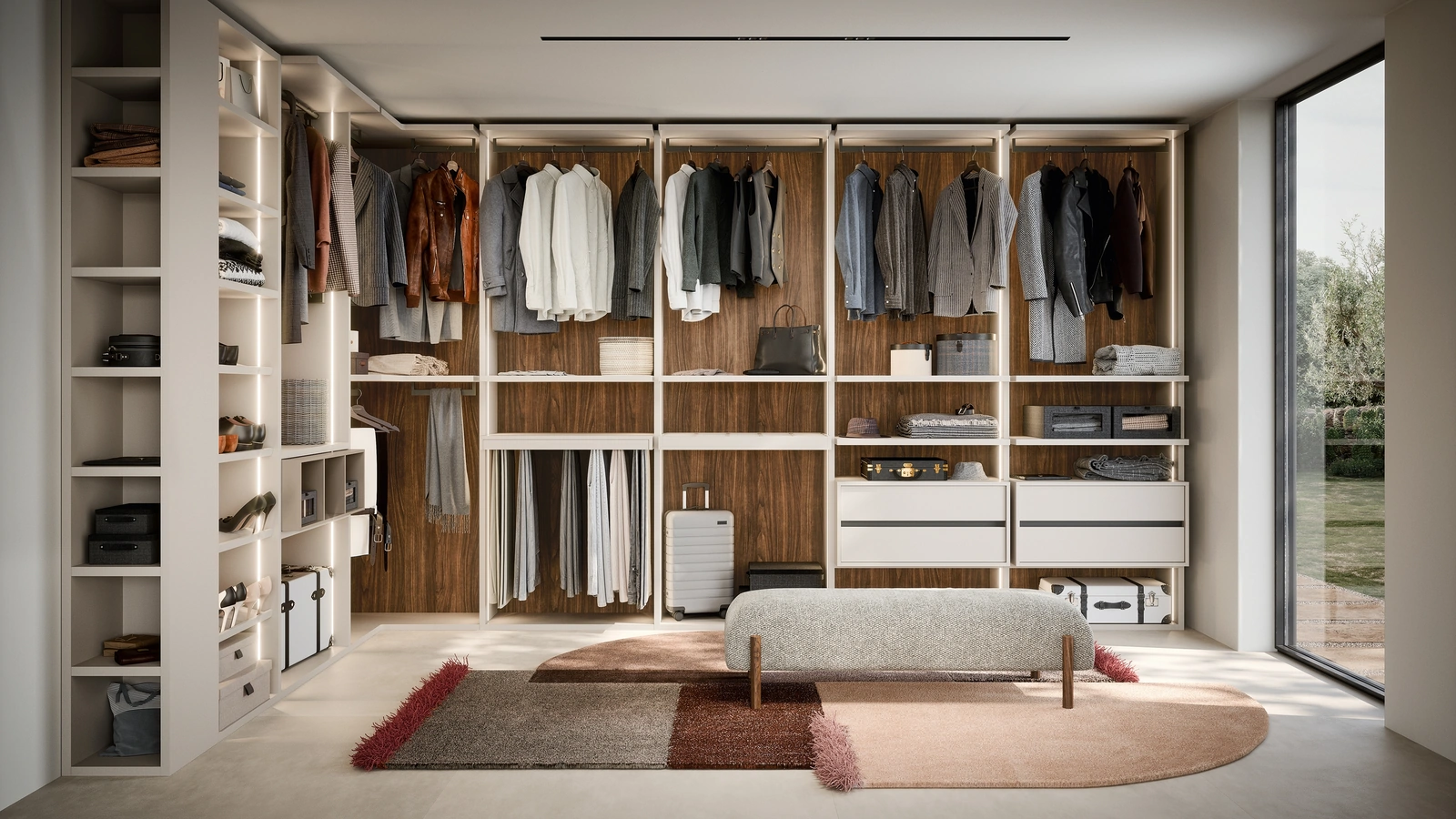 Cabina Armadio Ben in laccato opaco ed Ecolegno di Novamobili