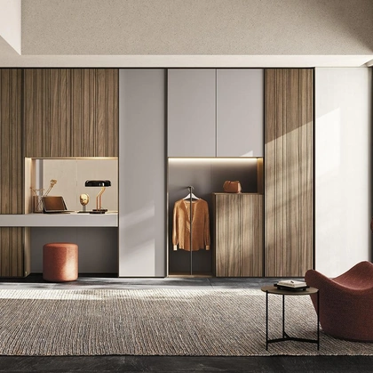 Armadio con ante battenti Comp N03 in legno e laccato di Mobilgam