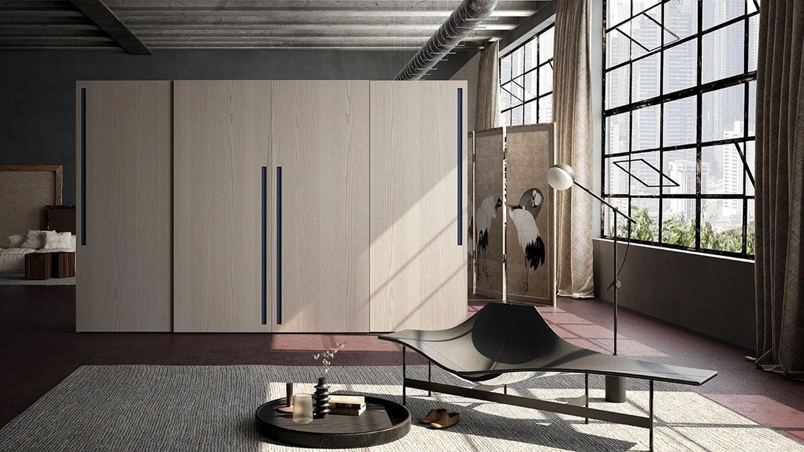 Armadio con ante scorrevoli Comp 318 in legno di frassino di Mobilgam