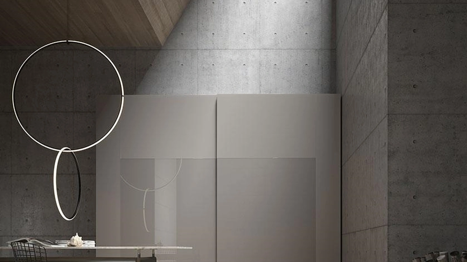 Armadio con ante scorrevoli Comp 308 in vetro opaco e lucido di Mobilgam