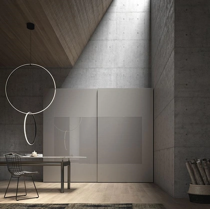 Armadio con ante scorrevoli Comp 308 in vetro opaco e lucido di Mobilgam