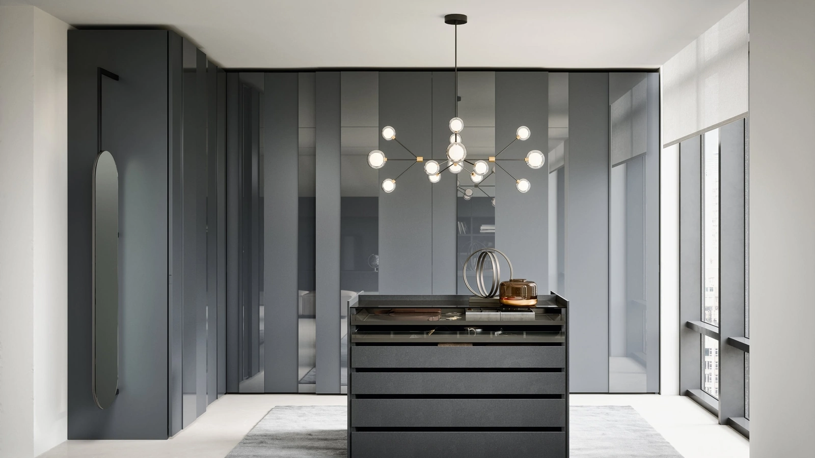 Armadio Plissé angolare con anta scorrevole di Novamobili