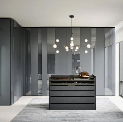 Armadio Plissé angolare con anta scorrevole di Novamobili