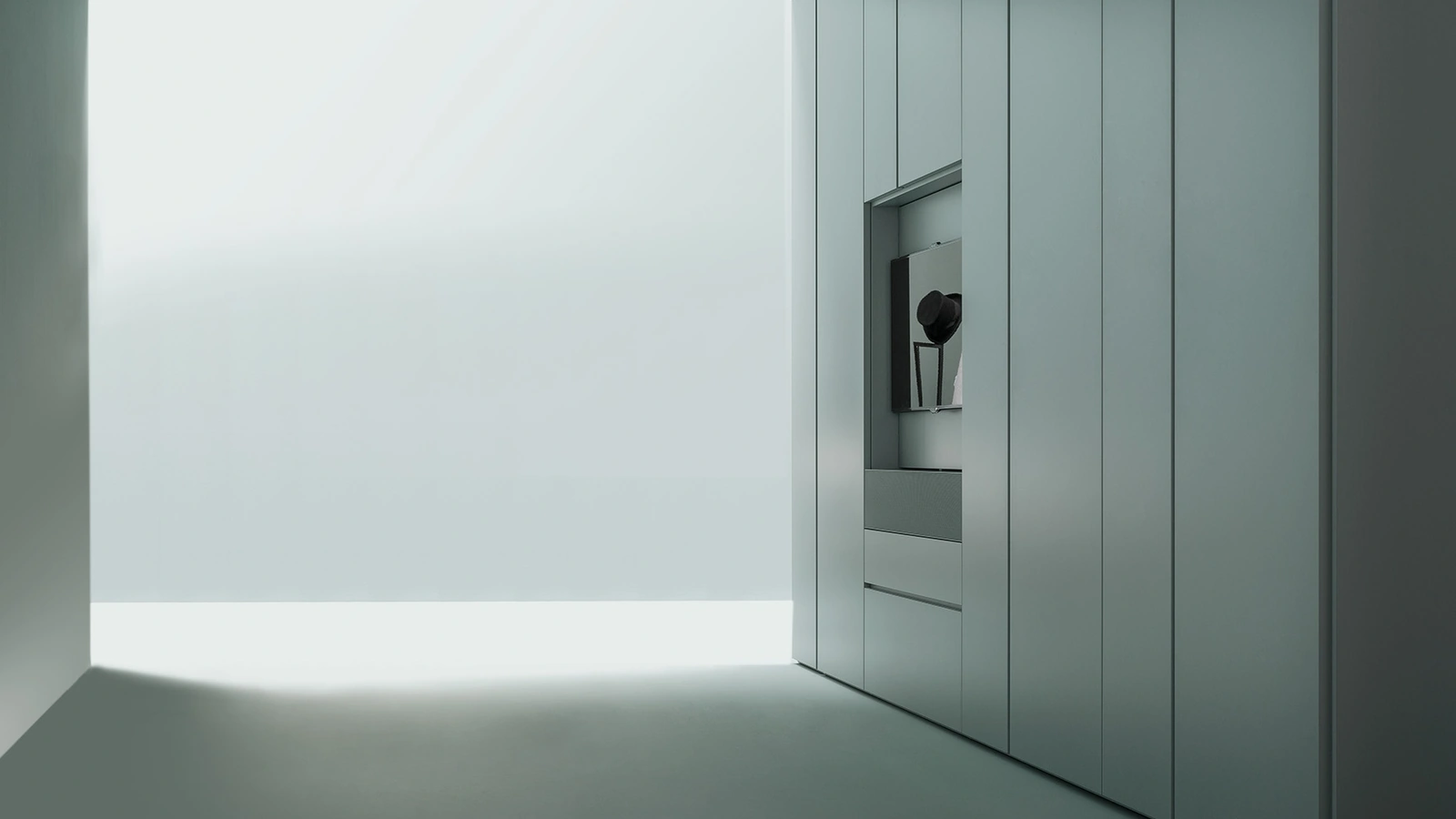 Armadio Freedhome con ante battenti in laccato opaco Porta TV apribile notte di Caccaro