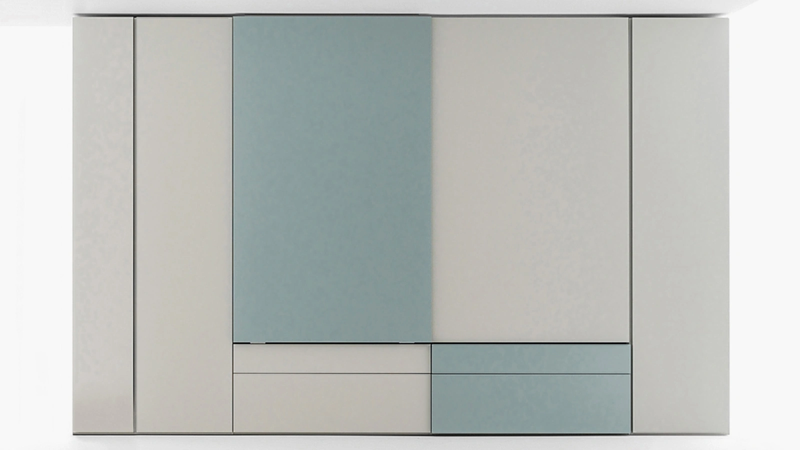 Armadio Freedhome Scorrevole con cassetti in laccato opaco a due colori di Caccaro