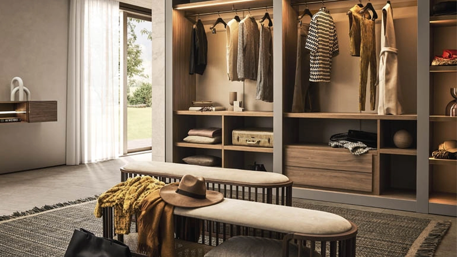 Cabina Armadio Sipario in laccato e melaminico di Pianca