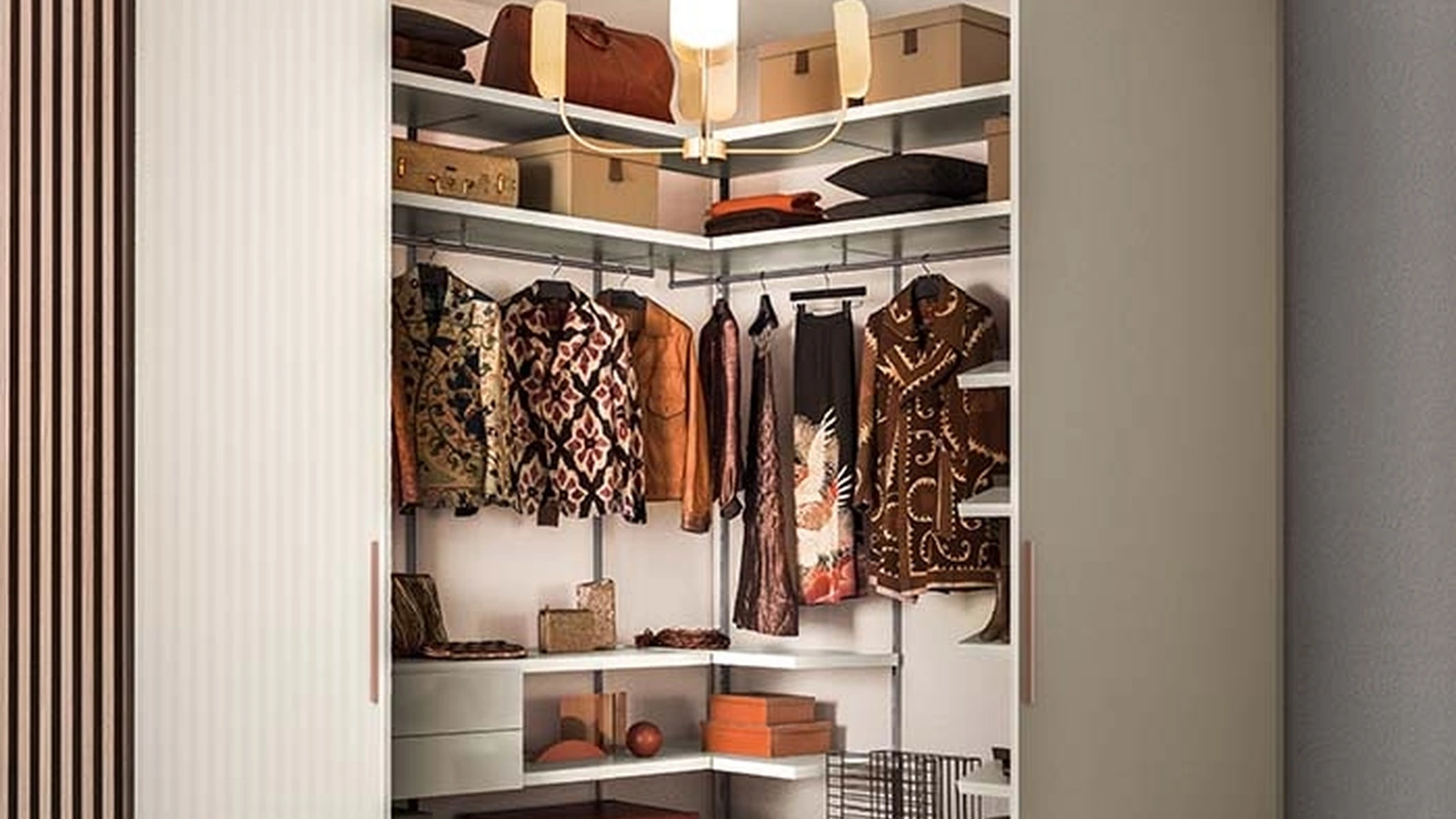 Cabina Armadio angolare Vista di Pianca