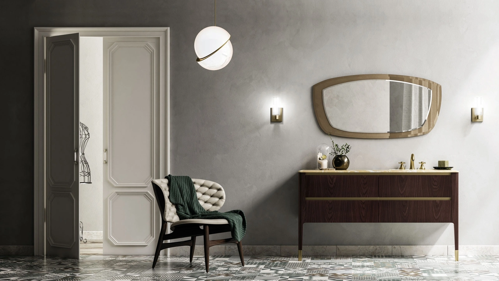 Mobile da Bagno a terra in essenza legno Art 02 di Puntotre