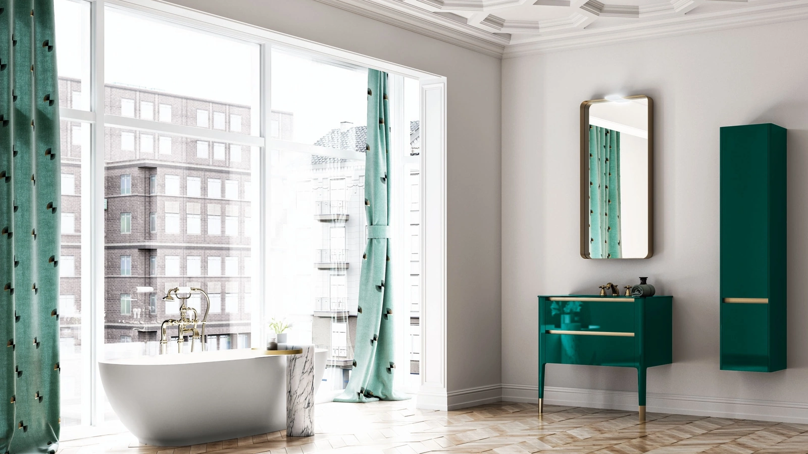 Mobile da Bagno a terra laccato lucido Art 05 di Puntotre