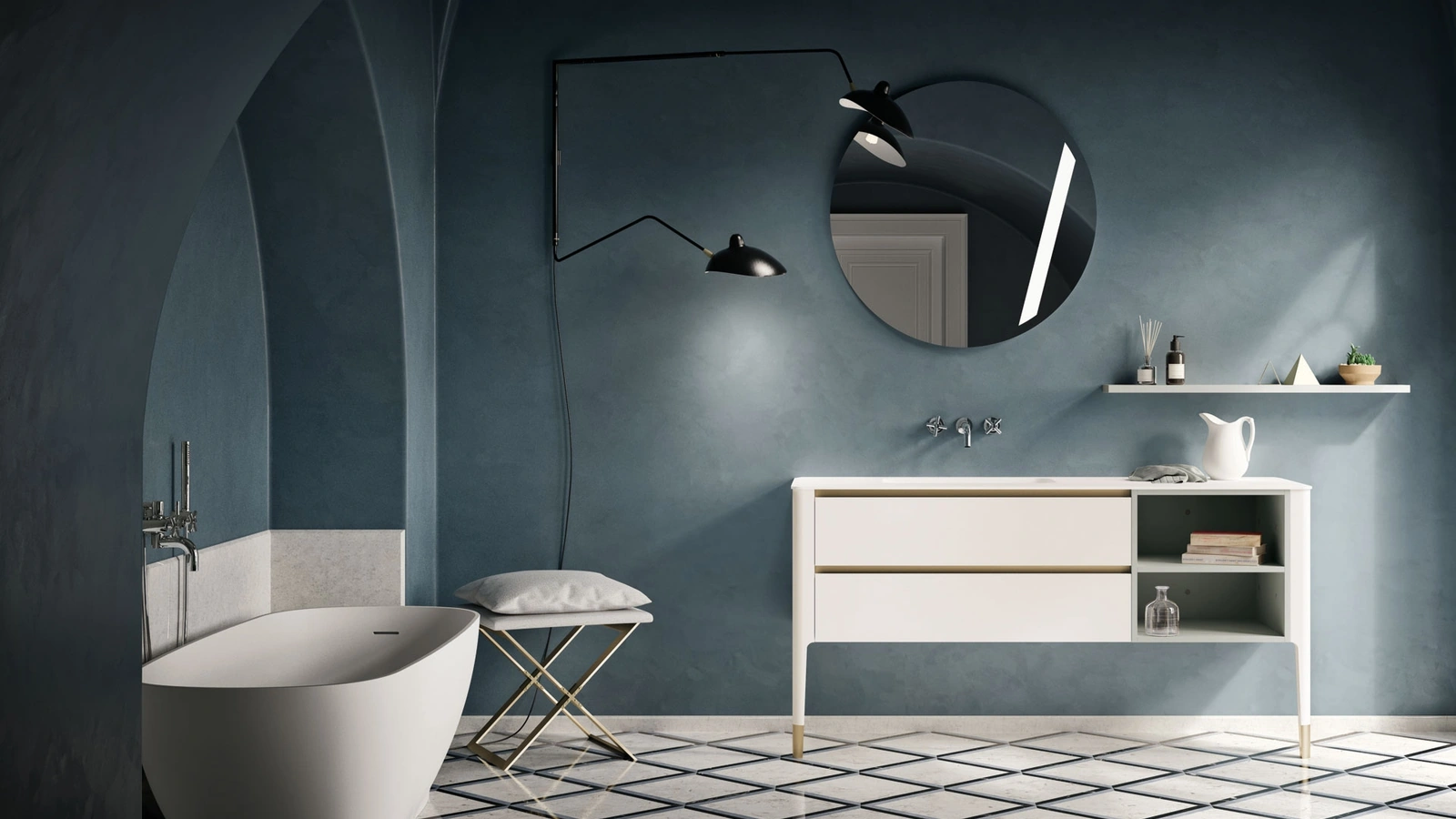 Mobile da Bagno a terra laccato opaco Art 09 di Puntotre