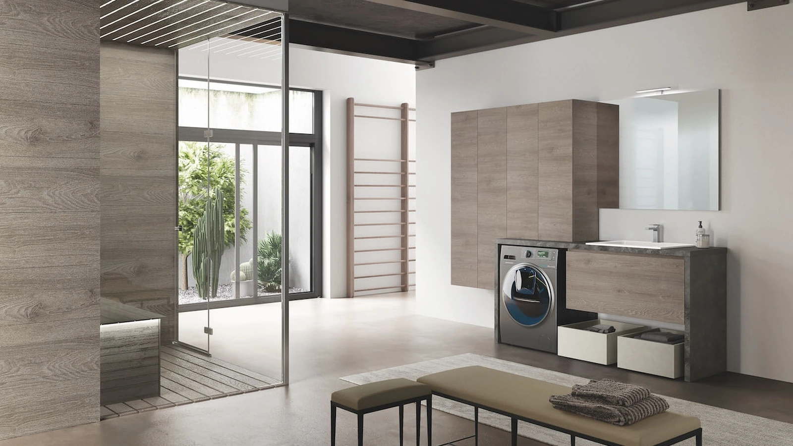 Mobile da Bagno per lavanderia in laminato Laundry 03 di Puntotre