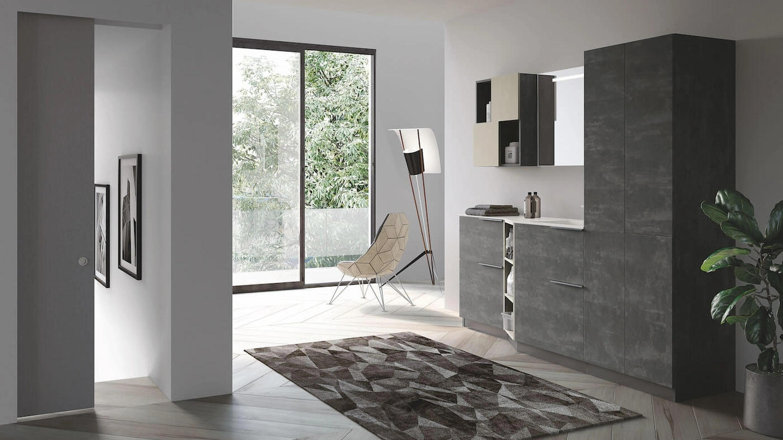 Mobile da Bagno per lavanderia in laminato Laundry 14 di Puntotre