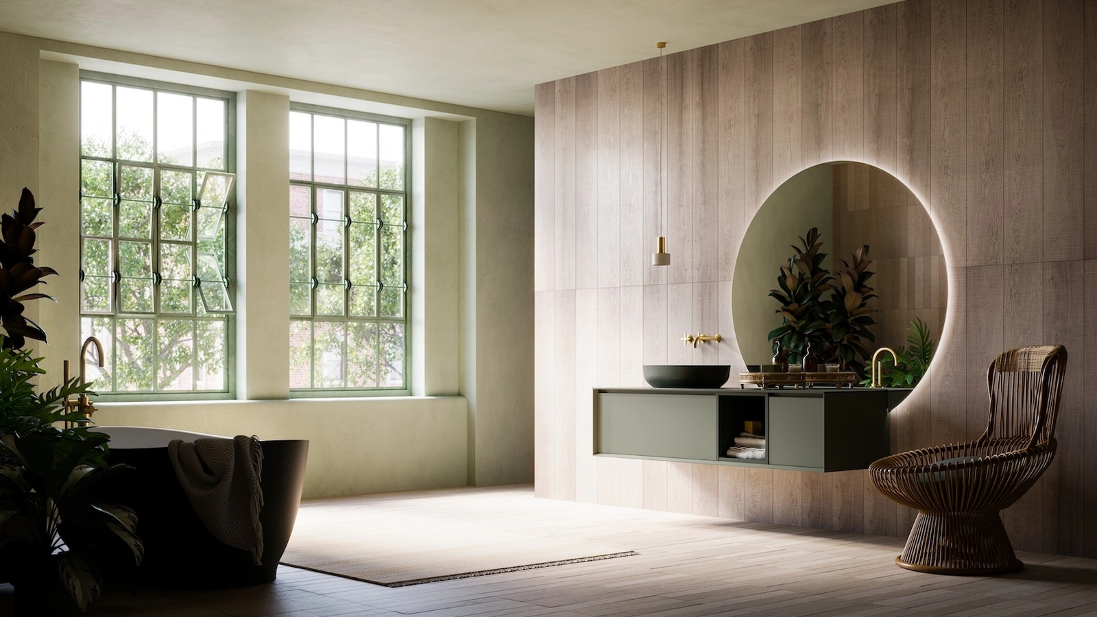 Mobile da Bagno sospeso laccato opaco Modula 05 di Puntotre