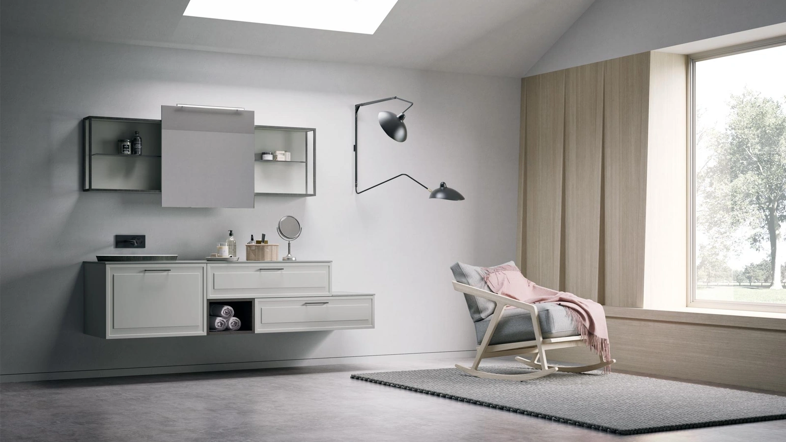 Mobile da Bagno sospeso laccato opaco Roma 04 di Puntotre