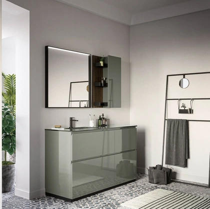 Mobile da Bagno a terra laccato lucido Sistema Gola 12 di Puntotre