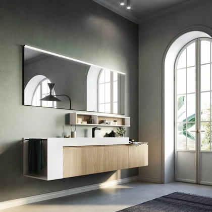 Mobile da Bagno sospeso in laminato Sistema Gola 04 di Puntotre