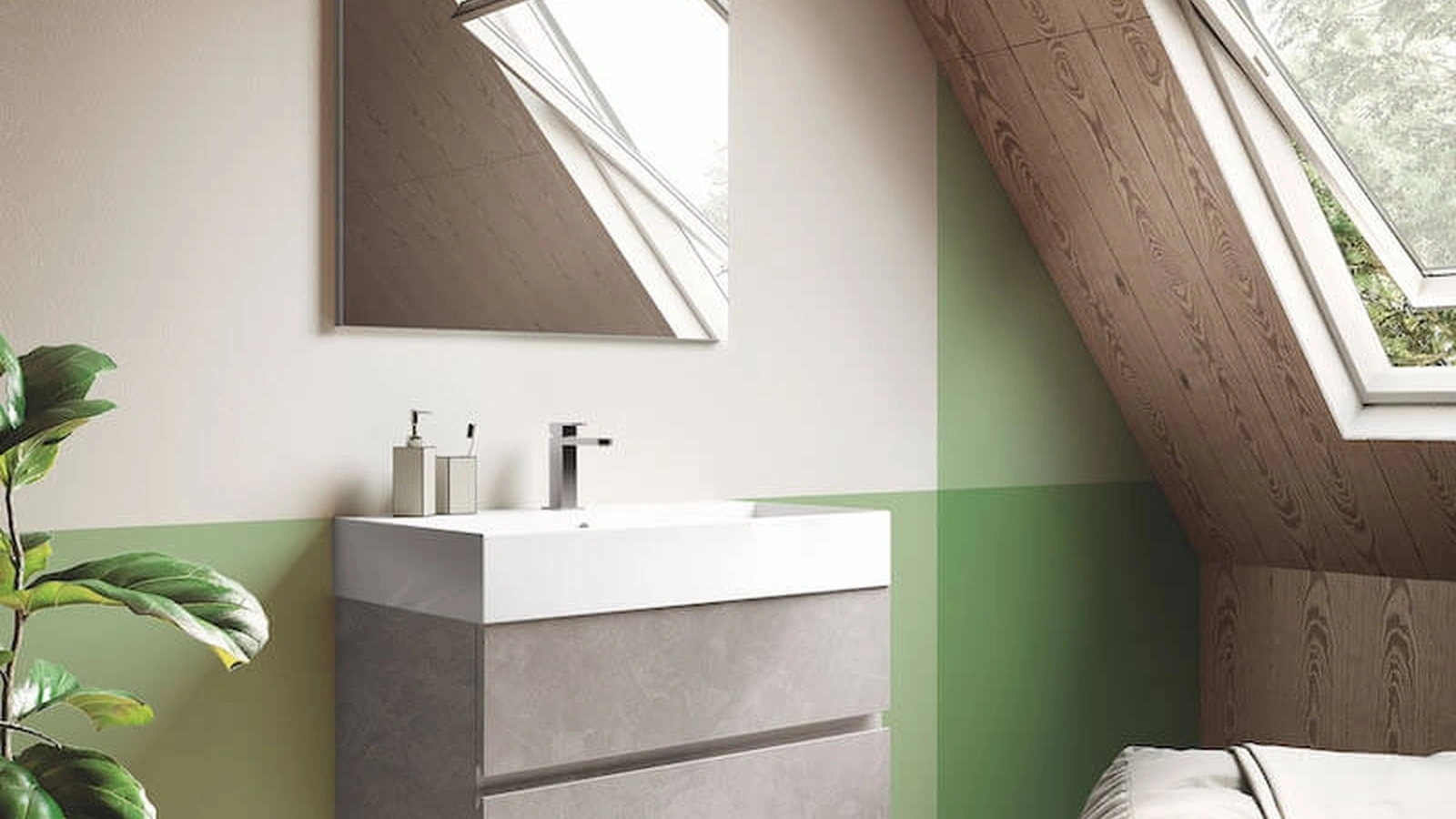Mobile da Bagno sospeso in laminato Up & Down 12 di Puntotre