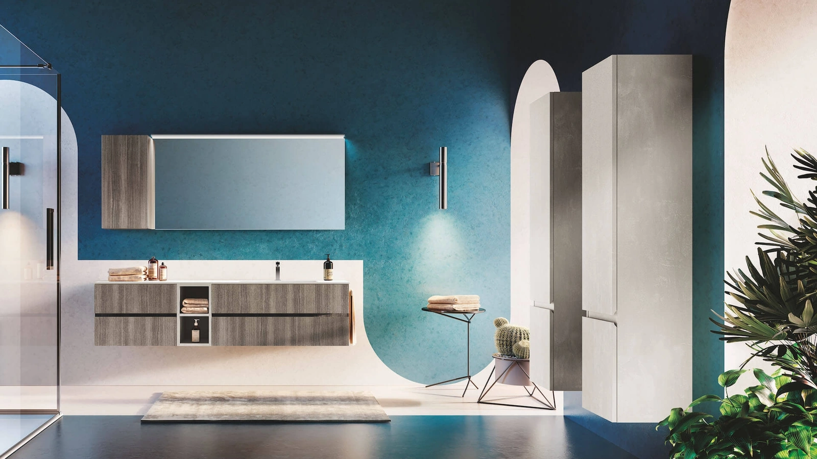 Mobile da Bagno sospeso in laminato Up & Down 04 di Puntotre