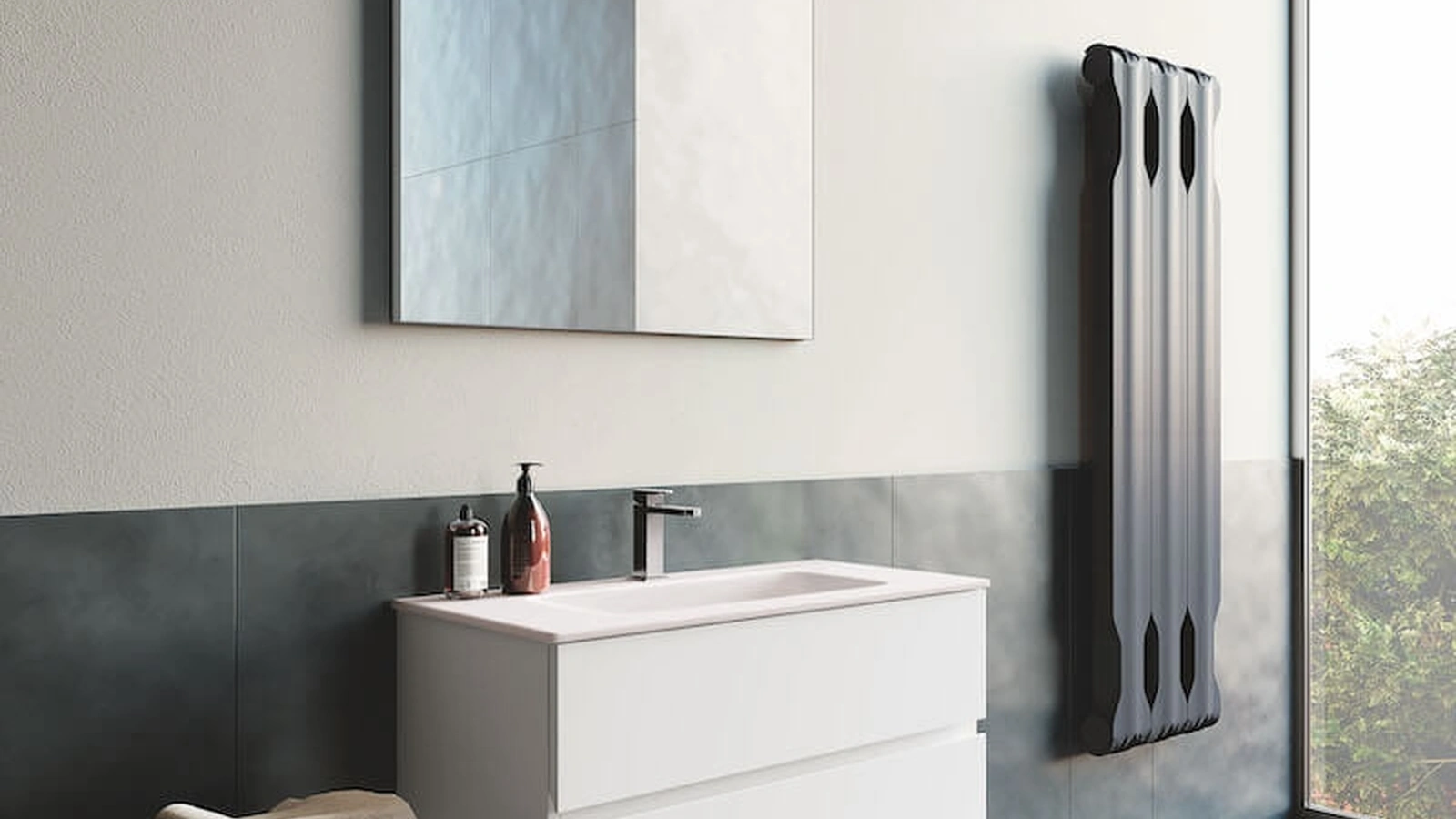 Mobile da Bagno sospeso laccato Bianco Up & Down 08 di Puntotre