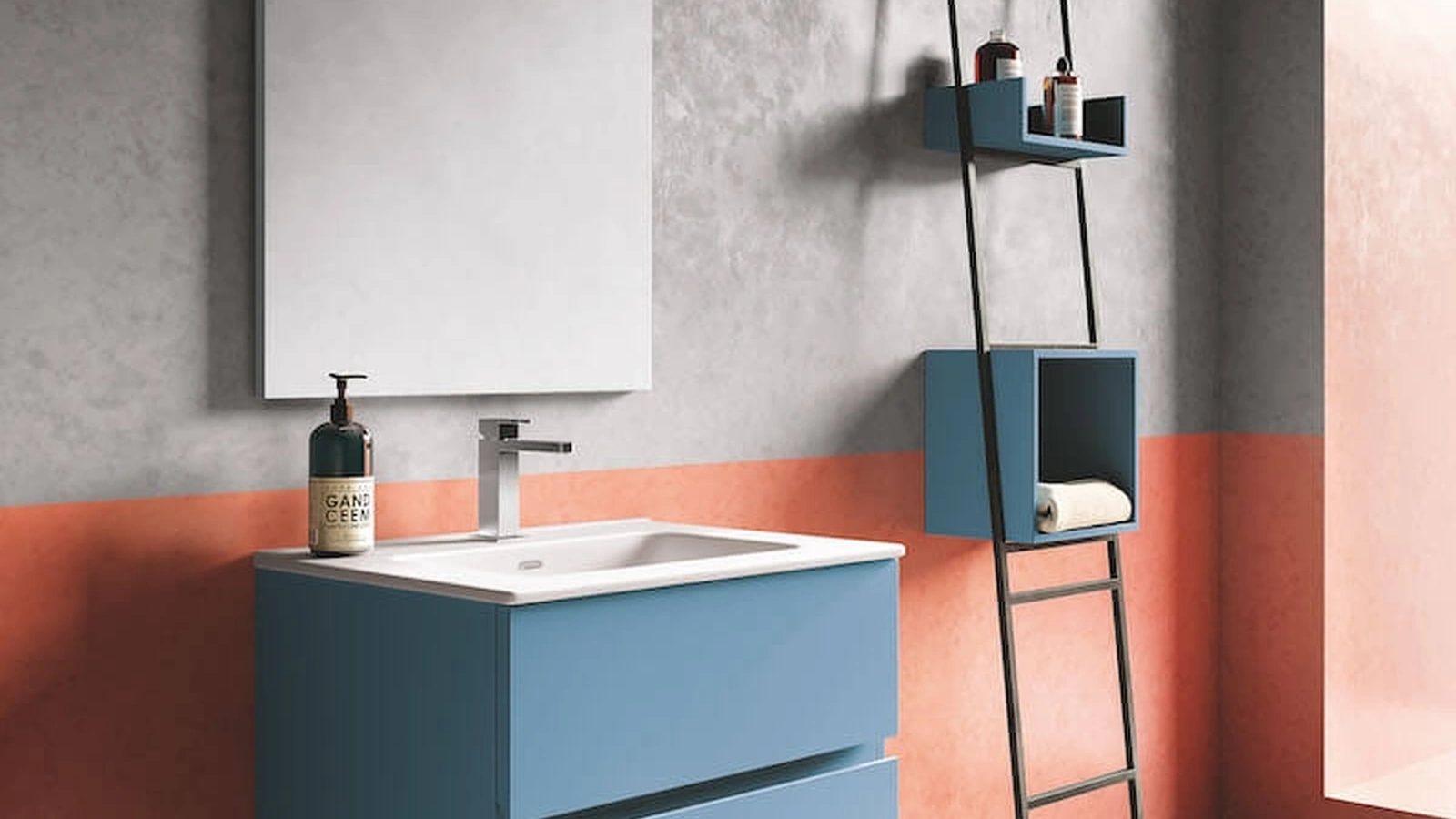 Mobile da Bagno sospeso laccato opaco Up & Down 09 di Puntotre