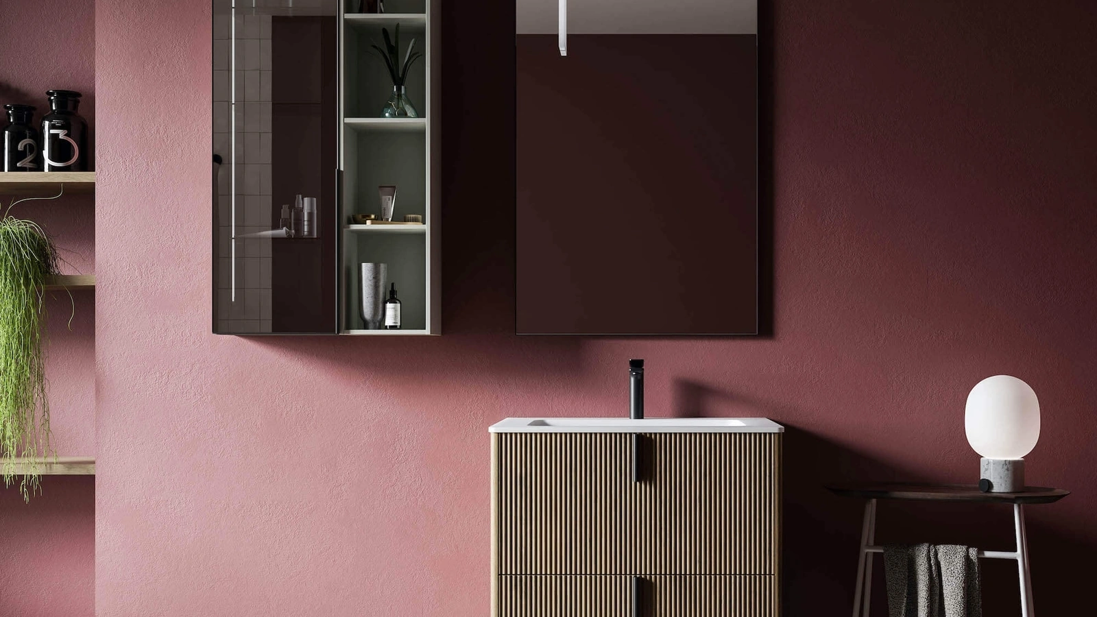 Mobile da Bagno a terra in polimerico finitura effetto legno Vertigo 05 di Puntotre