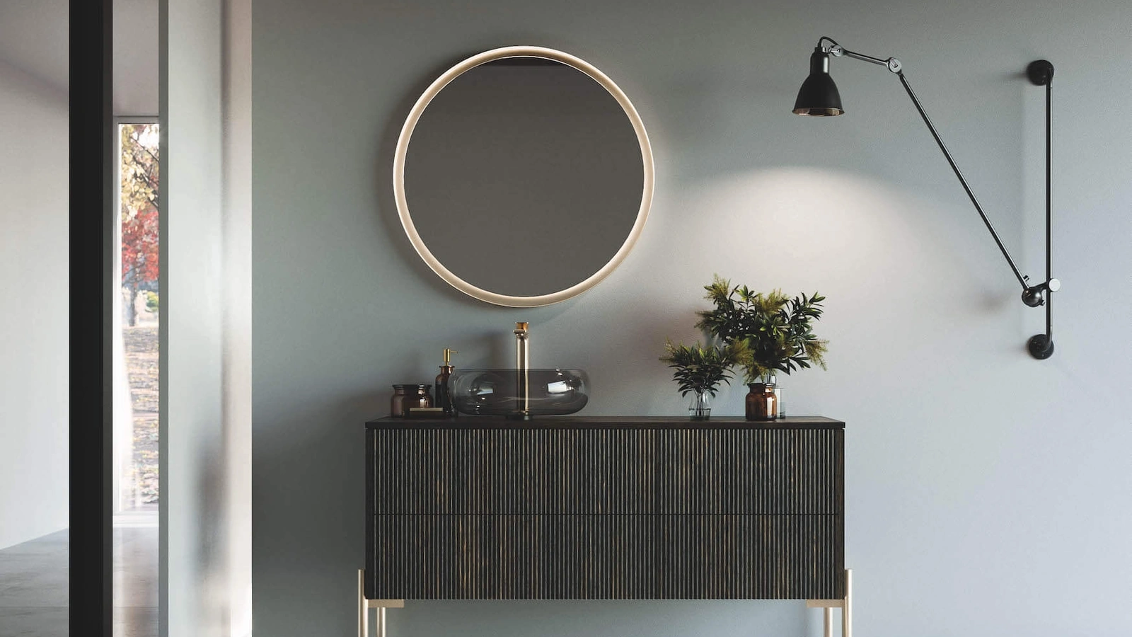 Mobile da Bagno a terra in polimerico finitura effetto legno Vertigo 11 di Puntotre