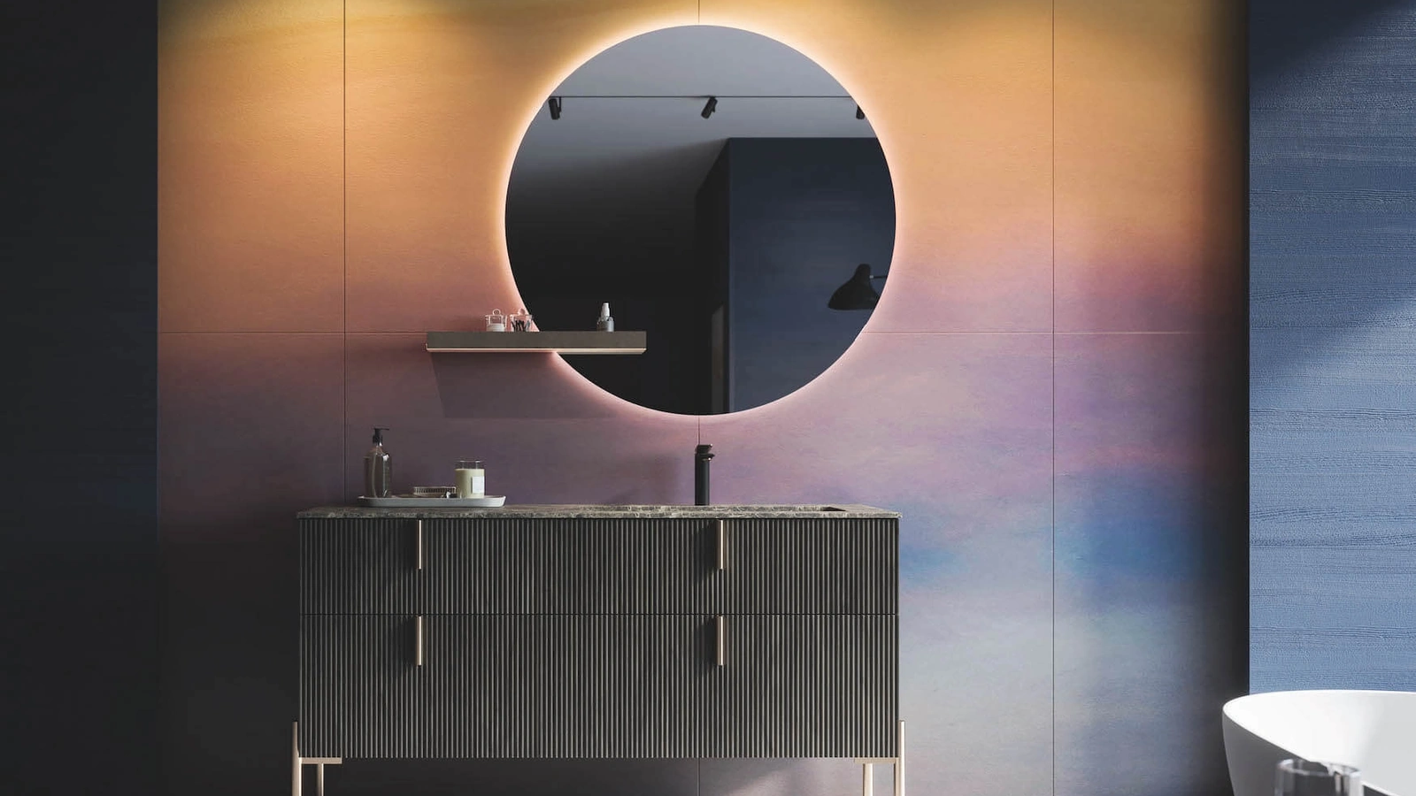 Mobile da Bagno a terra in polimerico finitura effetto legno Vertigo 13 di Puntotre