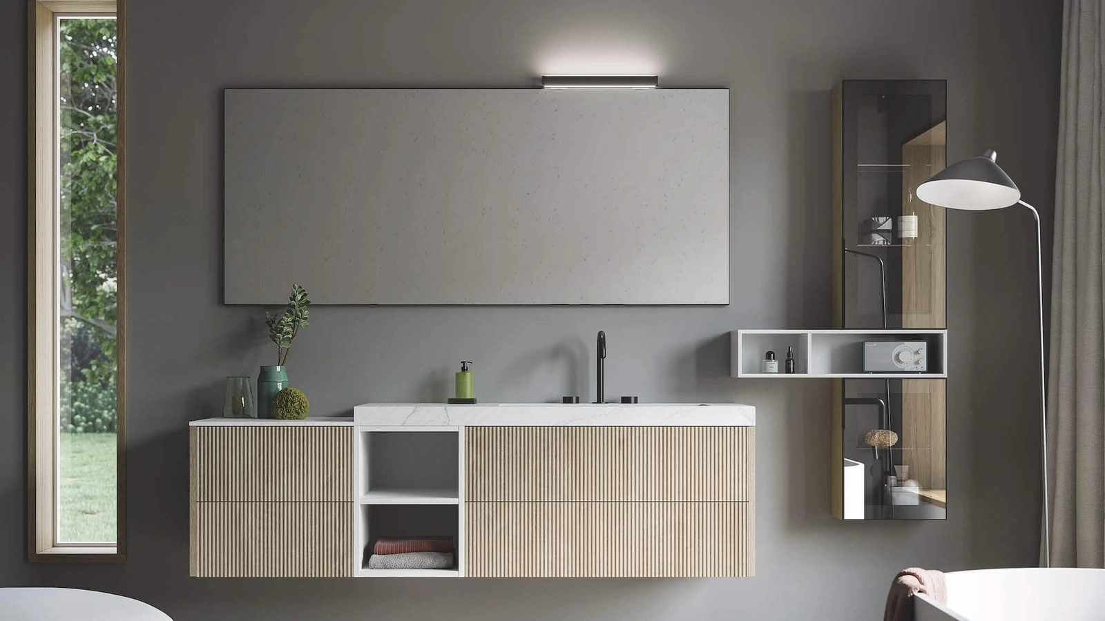 Mobile da Bagno Vertigo in polimerico finitura effetto legno 08 di Puntotre