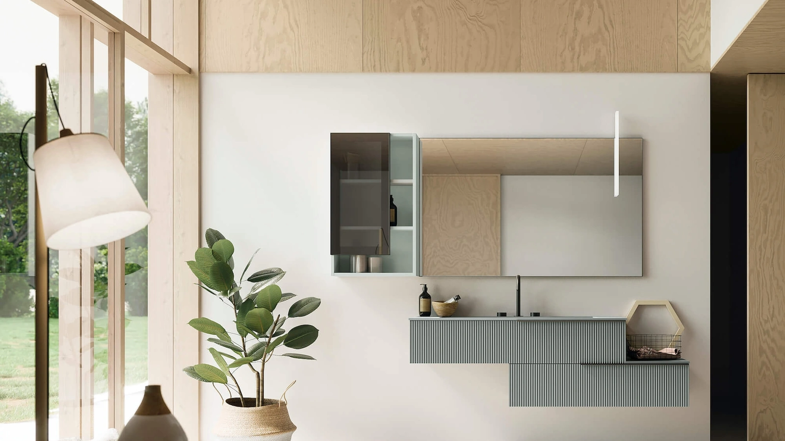 Mobile da Bagno sospeso laccato opaco Vertigo 09 di Puntotre