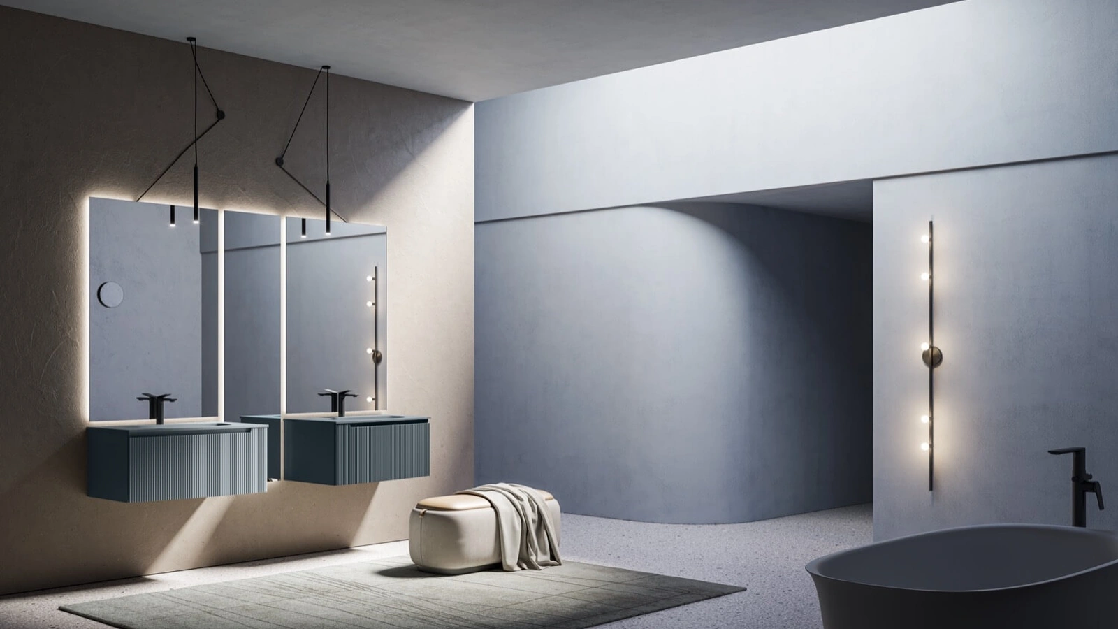 Mobile da Bagno sospeso laccato opaco Vertigo Evolution 03 di Puntotre