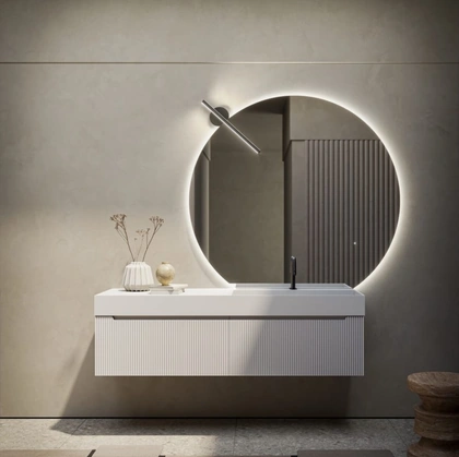 Mobile da Bagno sospeso laccato opaco Bianco Vertigo Evolution 04 di Puntotre