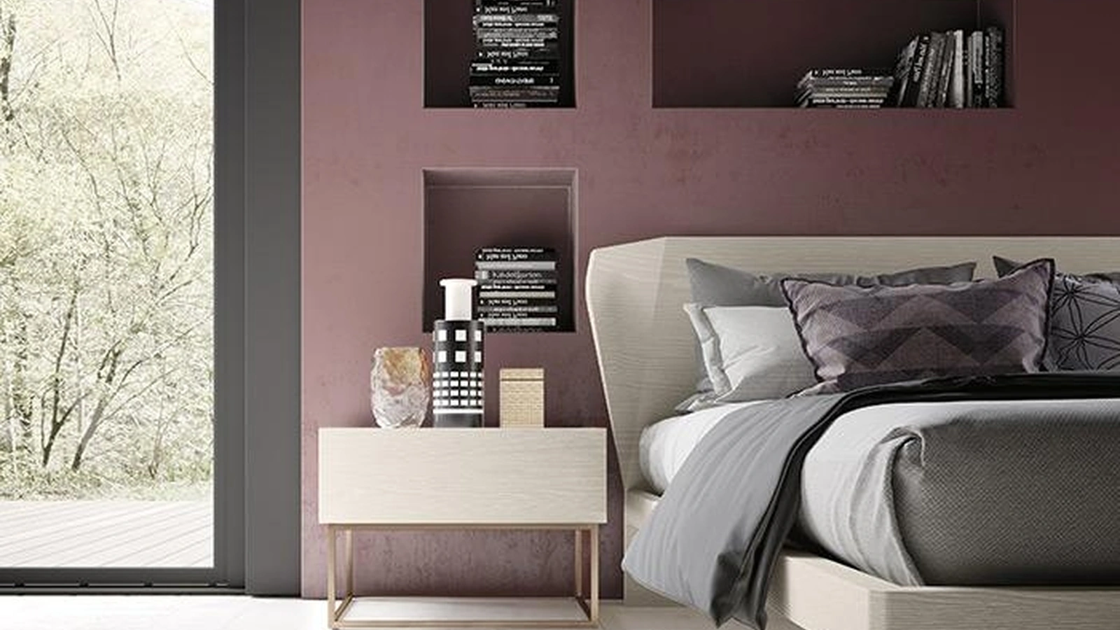 Comodino Cubo in frassino di Mobilgam