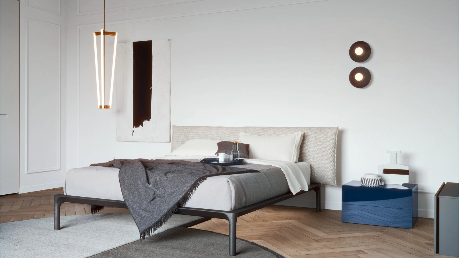 Comodino in laccato lucido Easy System di Novamobili