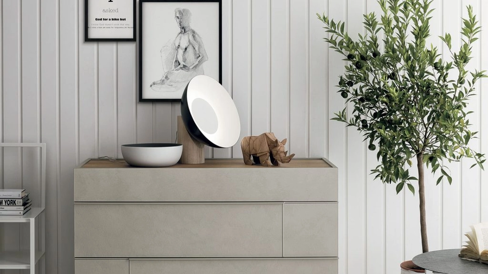 Comò in materico cemento Hashtag di Tomasella