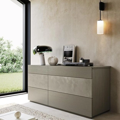 Comò Noa in frassino e spatolato di Mobilgam