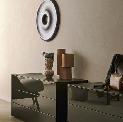 Comò Norma laccato lucido di Pianca