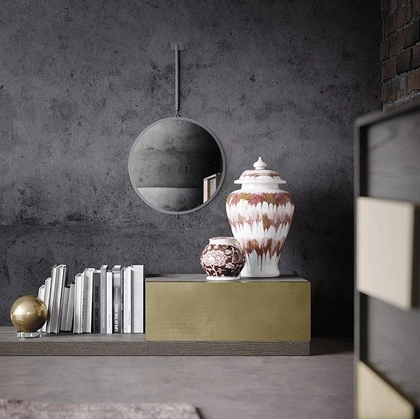 Comodino di design Scacco laccato metallizzato di Mobilgam