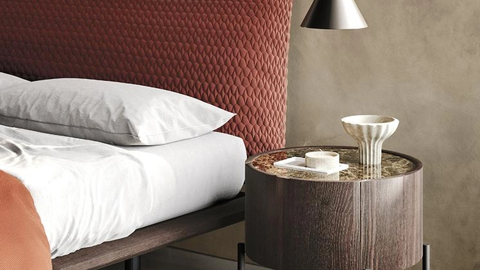 Comodino rotondo Tolo in legno di Mobilgam