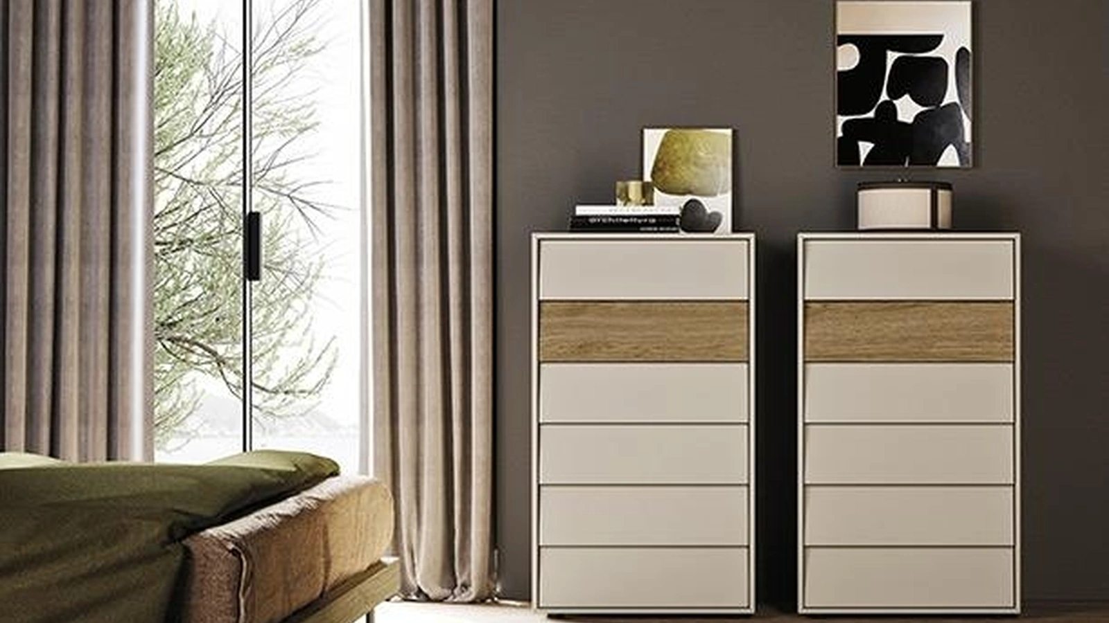 Cassettiera in laccato e legno Vela di Mobilgam