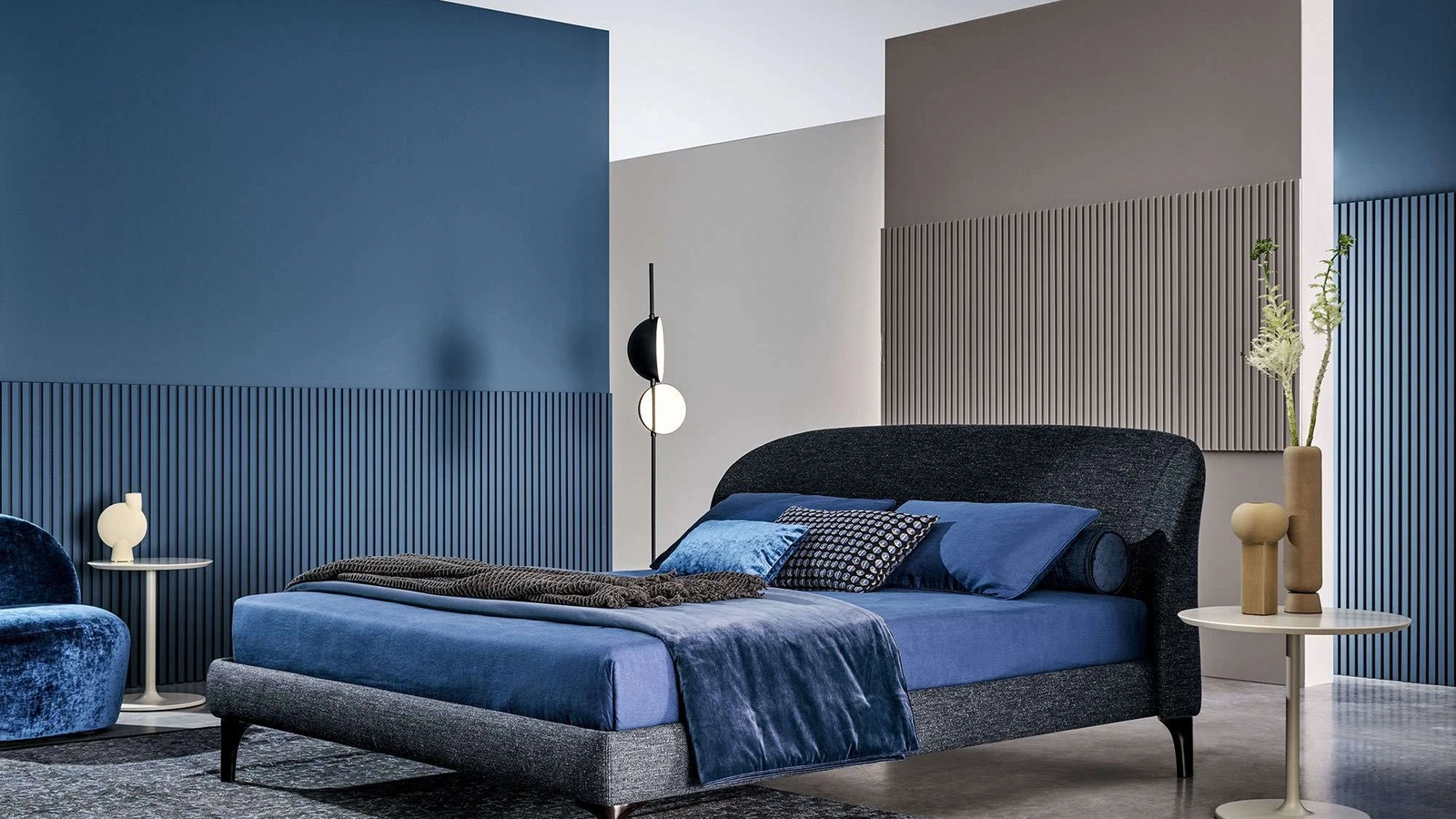 Letto in tessuto con testiera Carnaby di Twils